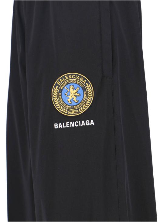  발렌시아가 스트레이트 팬츠 로고 트랙 팬츠 블랙 - BALENCIAGA