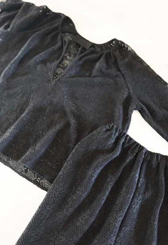  Loup Charmant 크롭 팬츠 루프 샤르망 앨리스 타운 코튼 레이스 팬츠 블랙 - OTHER BRANDS