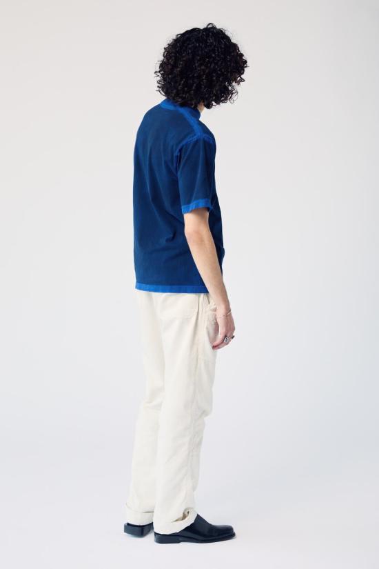  MAISON MARKOSIAN 반팔 티셔츠 메종 마르코시안 유니섹스 라임워시 티셔츠 쿨 코발트 - MAISON MARKOSIAN