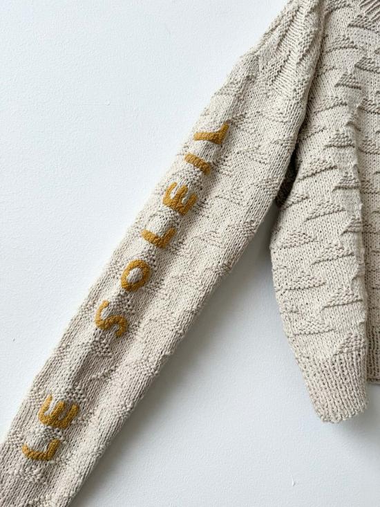  해피 프렌치 갱 스웨터 르 솔레이 브릴 핸드 니트 & 크로셰 아플리케  화이트 - HAPPY FRENCH GANG