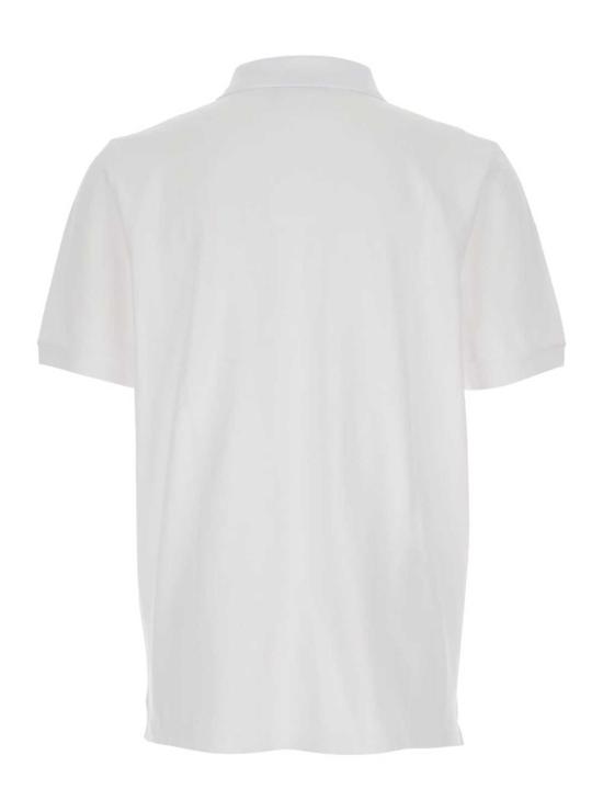  메종키츠네 폴로 티셔츠 메종 키츠네 화이트 폴로 셔츠 (클래식 칼라 및 로고 자수) - MAISON KITSUNE