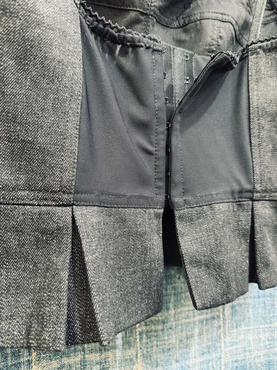  예세이트 민소매 티셔츠 예사엣 키키 데님 뷔스티에 탱크탑 블랙 - YESAET