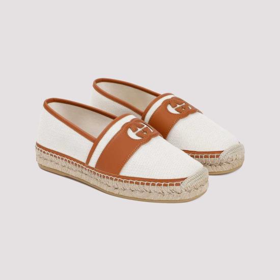  구찌 샌들 로고 컷아웃 에스파드리유 베이지 내추럴 - GUCCI