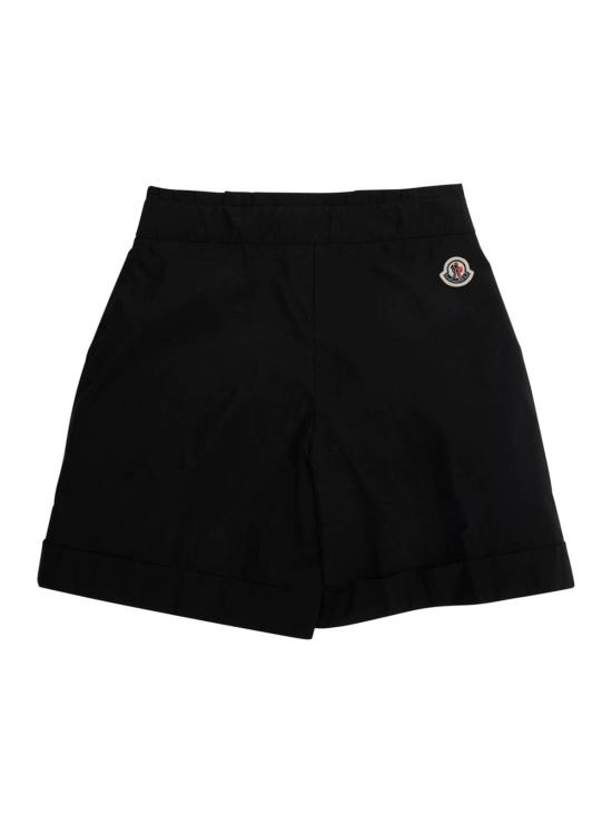  몽클레어 숏팬츠 몽클레르 로고 패치 테크 패브릭 쇼츠 블랙 - MONCLER