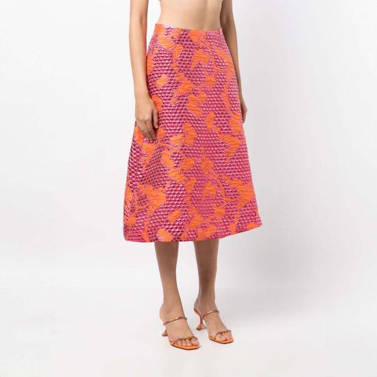  바움 운드 페르드가르텐 미디 스커트 Baum und Pferdgarten 샤리 스커트 핑크 버블 - BAUM UND PFERDGARTEN