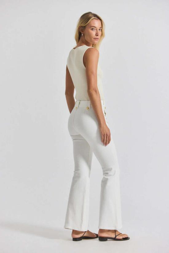  데렉 램 데님 팬츠 Derek Lam Robertson 데님 플레어 팬츠 블랑 드 블랑 - DEREK LAM