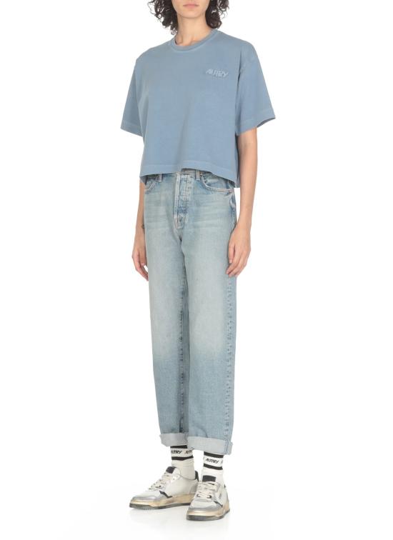  오트리 반팔 티셔츠 로고 티셔츠 (블루) - AUTRY