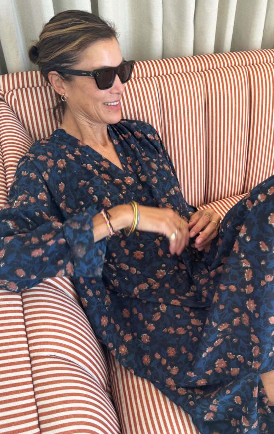  투 롱 원피스 플로럴 다부 포켓 카프탄 - TWO