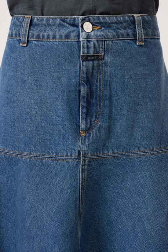  클로즈드 데님 스커트 긴  (중간 파란색) - CLOSED