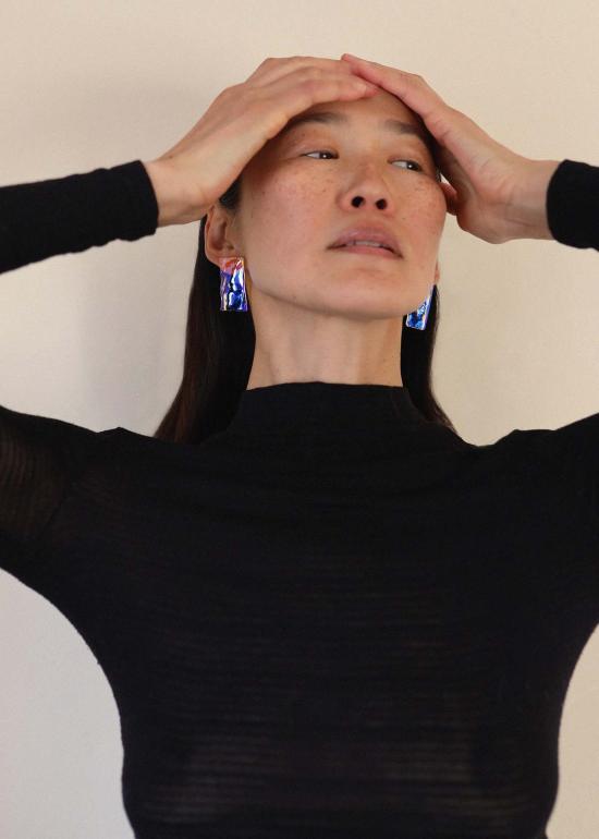  줄리 테브노 이어링 줄리 테베노 리버 에니그마 유리 귀걸이