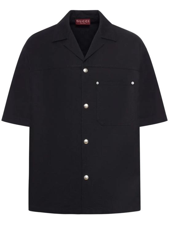  구찌 반팔 셔츠 GG 자카드 셔츠 블랙