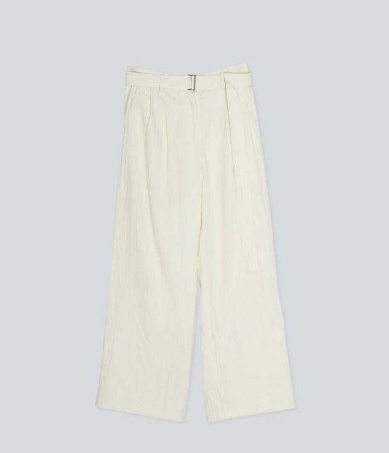  사야카 다비스 뉴욕 스트레이트 팬츠 사야카 데이비스 뉴욕 벨티드 턱드 팬츠 아이보리 - SAYAKA DAVIS NEW YORK