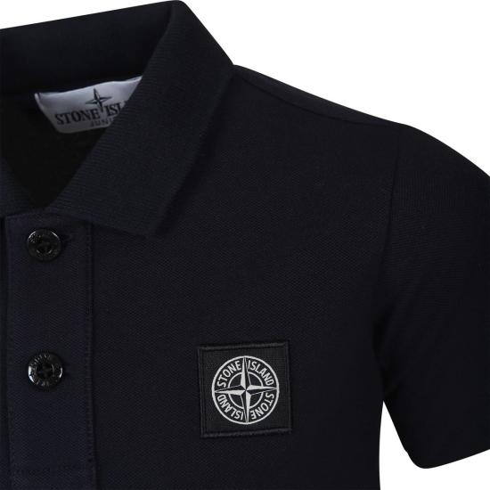  [키즈] 스톤 아일랜드 폴로 셔츠 로고 폴로 셔츠 (어린이용, 파란색) - STONE ISLAND