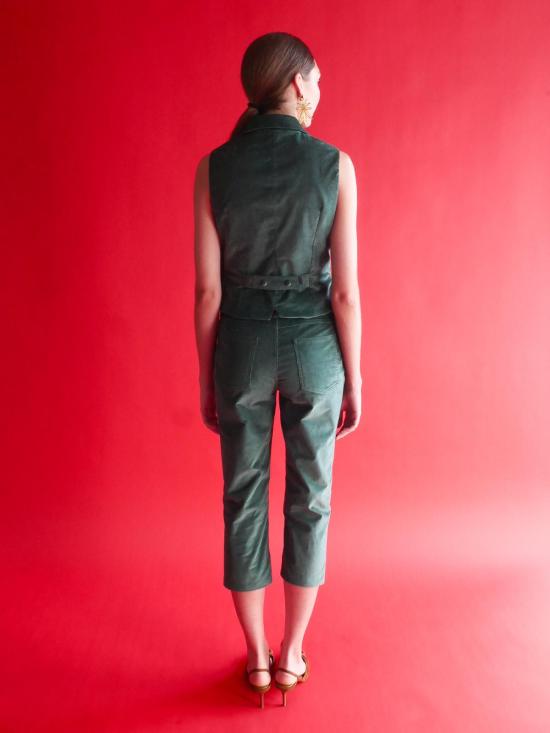  Anna Valentina 크롭 팬츠 셀레스트  포레스트 그린 코듀로이 - OTHER BRANDS