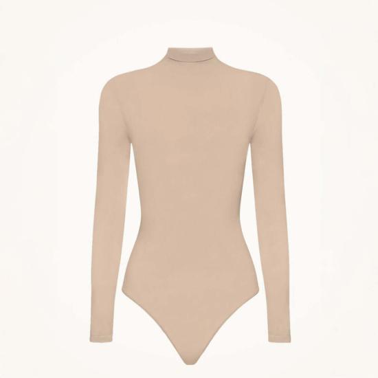  월포드 바디수트 티셔츠 Wolford Buenos Aires 스트링 바디수트 Café Au Lait - WOLFORD