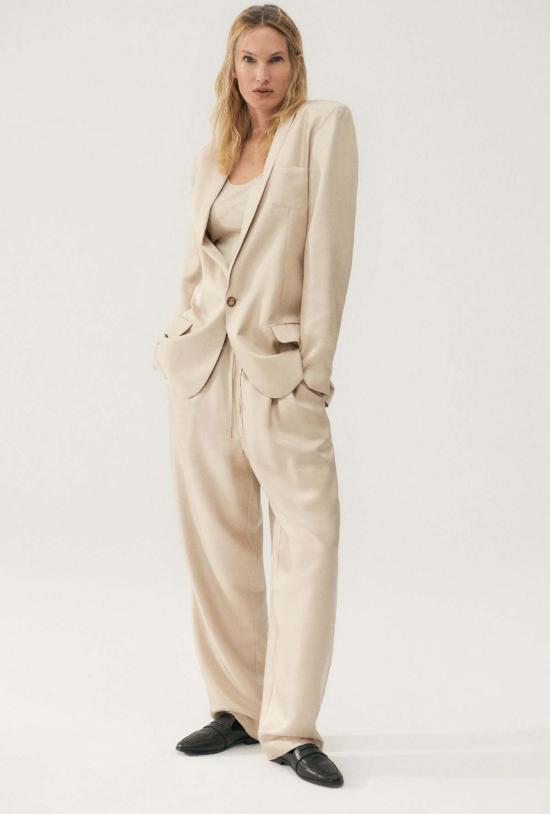  실크 런드리 스트레이트 팬츠 트윌 슬라우치 팬츠 헤이즐넛 - SILK LAUNDRY