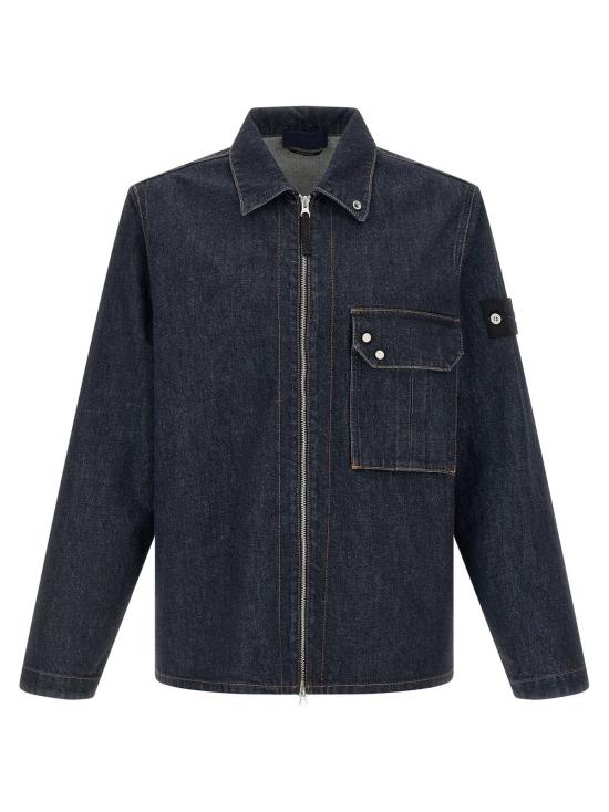  스톤 아일랜드 데님 팬츠 데님 셔츠 블루