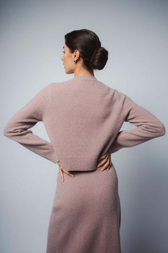  산티클레르 스웨터 산티클러 조이 크롭 캐시미어 풀오버 모브 - SANTICLER