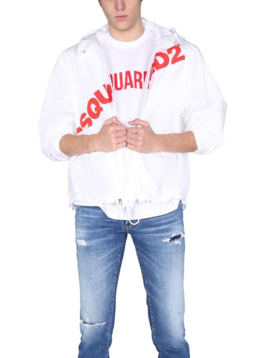  디스퀘어드2 자켓 Dsquared2 로고 프린트 재킷 (화이트) - DSQUARED2