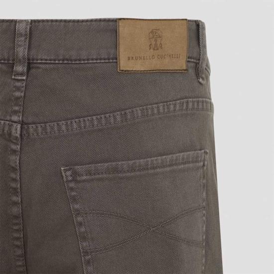  브루넬로 쿠치넬리 데님 팬츠 Brunello Cucinelli 코튼 진 Nocciola - BRUNELLO CUCINELLI