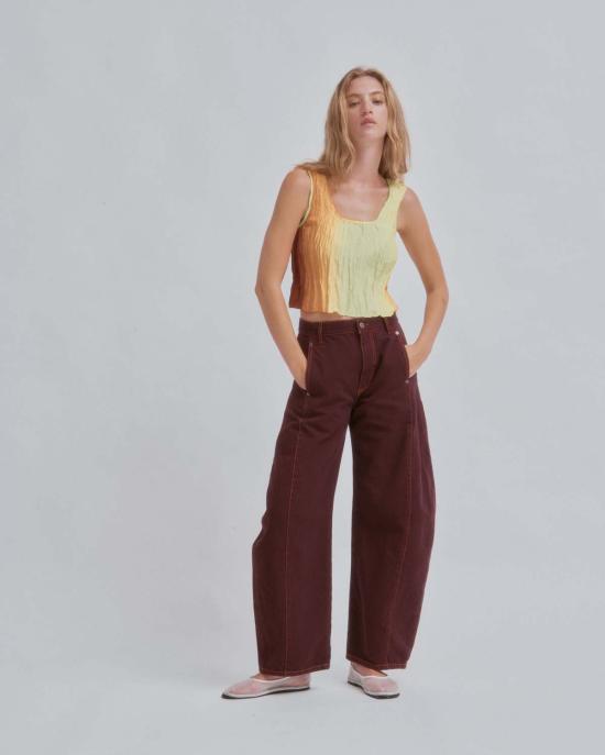  사야카 다비스 뉴욕 데님 팬츠 사야카 데이비스 뉴욕 배럴 데님 상그리아 - SAYAKA DAVIS NEW YORK