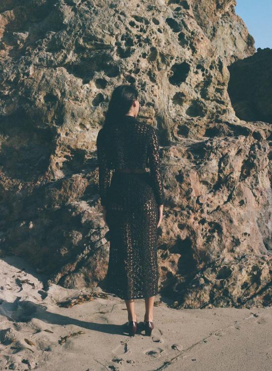  파리 데사이 가디건 지아 레이스 크로셰  블랙/에스프레소 메탈릭 - PARI DESAI