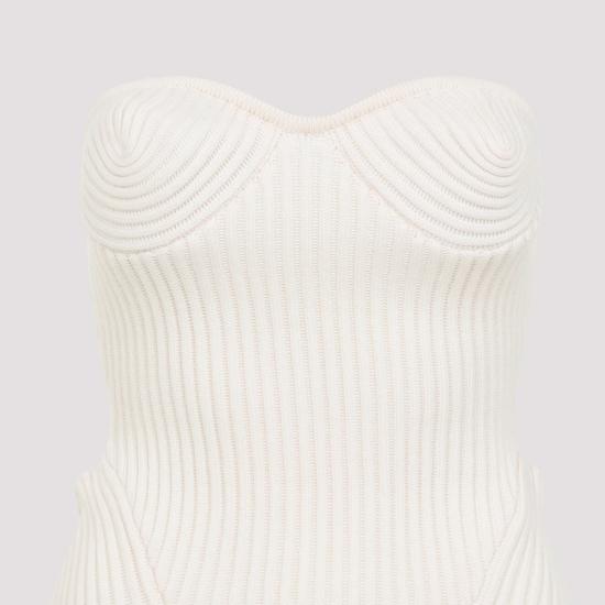  장 폴 고티에 민소매 티셔츠 메리노 울 골지 스트레치 코르셋 화이트 - JEAN PAUL GAULTIER