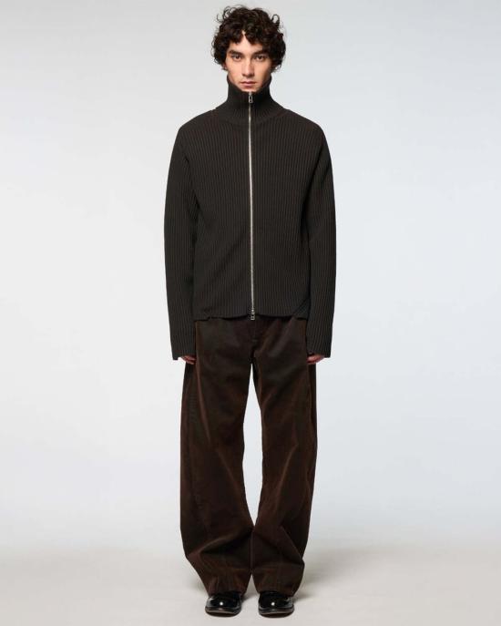  Omar Afridi 스웨터 오마르 아프리디 아티큘레이티드 드라이버 니트  다크 그레이/다크 브라운 - OTHER BRANDS