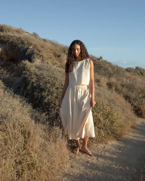  어니스트 코튼 롱 스커트 팔머 스커트 - HONEST COTTON