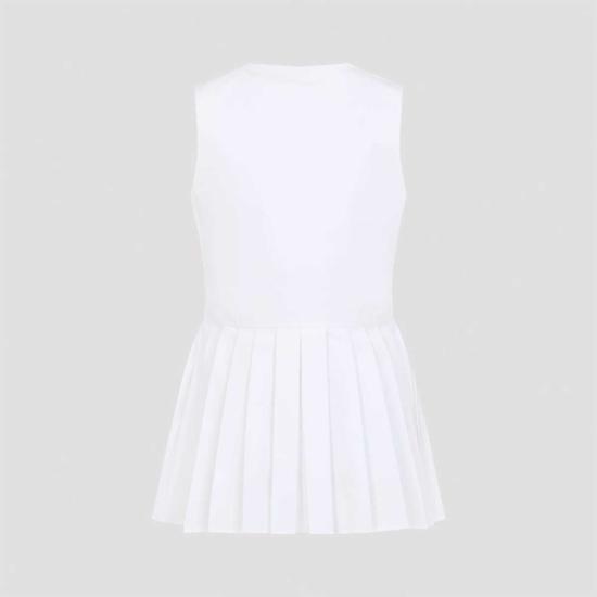  질샌더 블라우스 질 샌더 슬리브리스 A라인 플리츠 탑 옵틱 화이트 - JIL SANDER