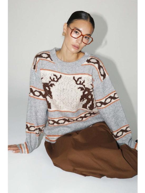  Bailey Rose 스웨터 베일리 로즈 홀리  헤더 그레이