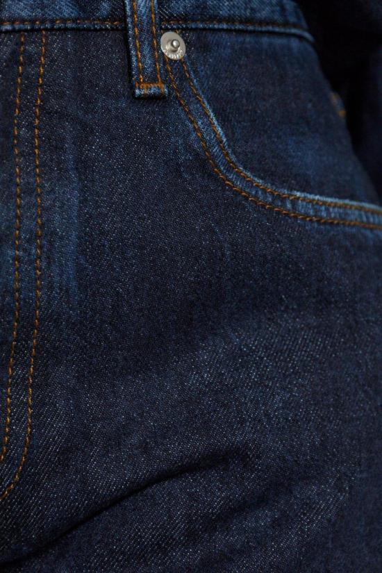  버버리 데님 팬츠 로고 패치 스트레이트 레그 진 블루 - BURBERRY