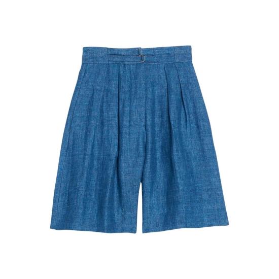  이네스 드 라 프레상쥬 숏팬츠 Ines De La Fressange 프룬 쇼츠 블루 데님 - INES DE LA FRESSANGE