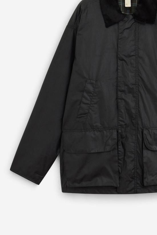  선플라워 자켓 왁스 립스톱 레저 재킷 블랙 - SUNFLOWER