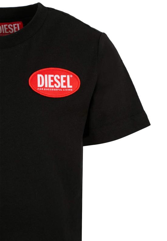  [키즈] 디젤 트레이닝 상의 로고가 있는 아동용 티셔츠 (블랙) - DIESEL
