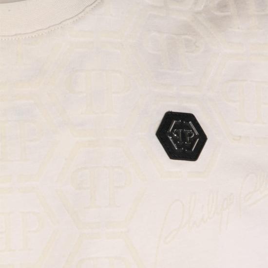  필립 플레인 반팔 티셔츠 크루넥  베이지 - PHILIPP PLEIN