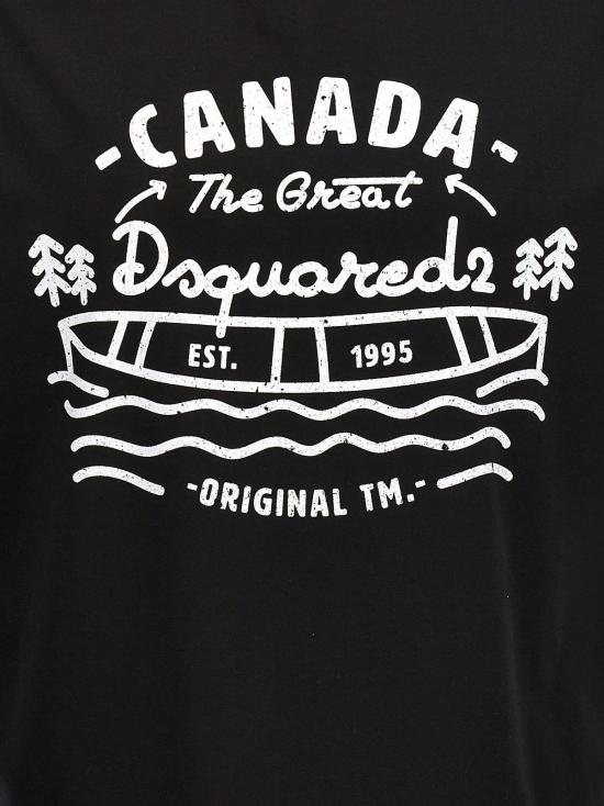  디스퀘어드2 반팔 티셔츠 Dsquared2 로고 프린트 티셔츠 네로 - DSQUARED2