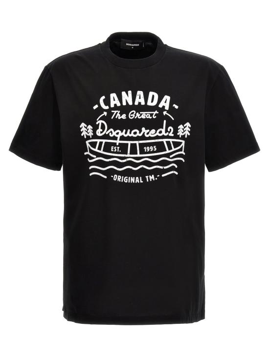  디스퀘어드2 반팔 티셔츠 Dsquared2 로고 프린트 티셔츠 네로