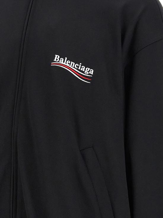  발렌시아가 긴팔 티셔츠 로고 자수 스웨트셔츠 블랙 - BALENCIAGA