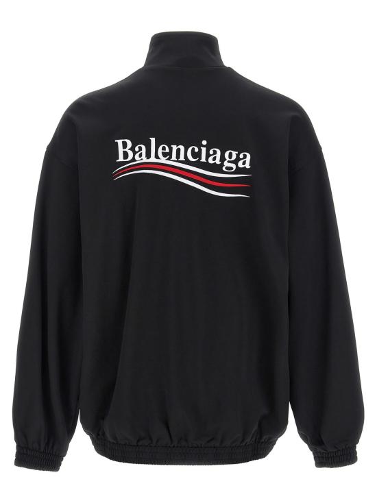  발렌시아가 긴팔 티셔츠 로고 자수 스웨트셔츠 블랙 - BALENCIAGA