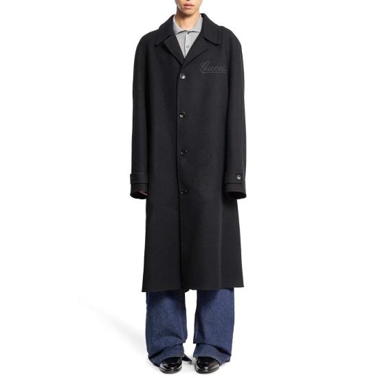  구찌 코트 울 롱 블랙 - GUCCI