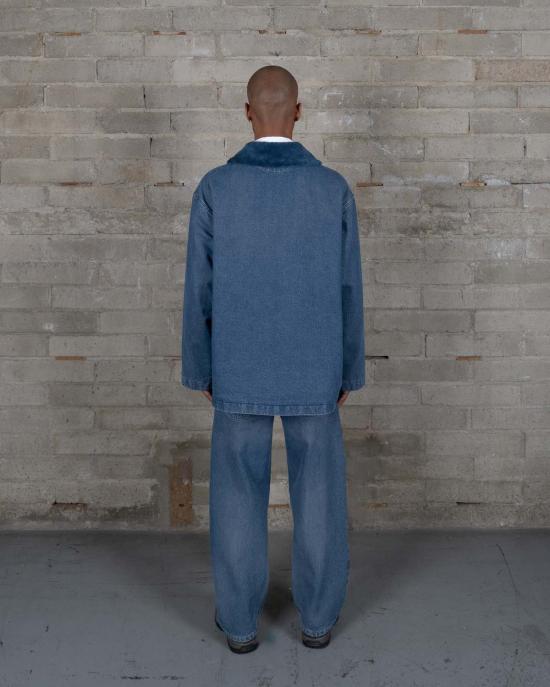  Olderbrother 데님 자켓 형 셰르파 롱 코트 - OLDERBROTHER