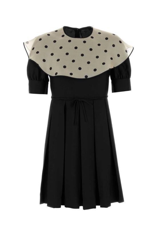  발렌티노 가라바니 숏 원피스 블랙 실크 미니 드레스 블랙