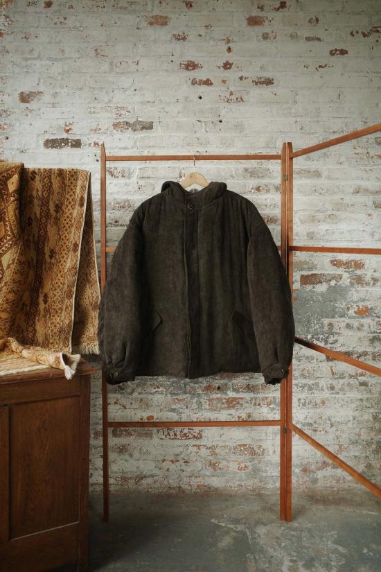  아비바 지페이 쉬에 패딩 아비바 지페이 쉐 캐롭 린넨 벨벳  지퍼 파카 캐롭 린넨 벨벳