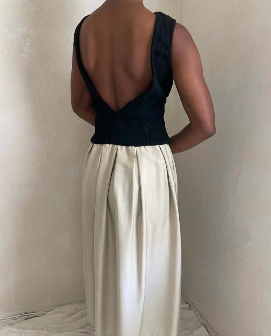  Ceres Monae 롱 원피스 세레스 모나에 닉시아 골지 니트 플리츠 드레스 블랙