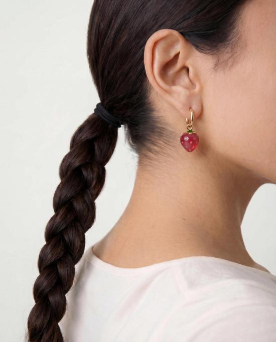  세레 이어링 세리 하베스트 제이드 스톤 참 귀걸이 딸기 - SEREE
