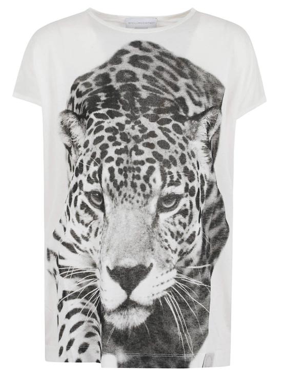  스텔라 맥카트니 반팔 티셔츠 스텔라 매카트니 클라우드 레오파드 티셔츠 크림색
