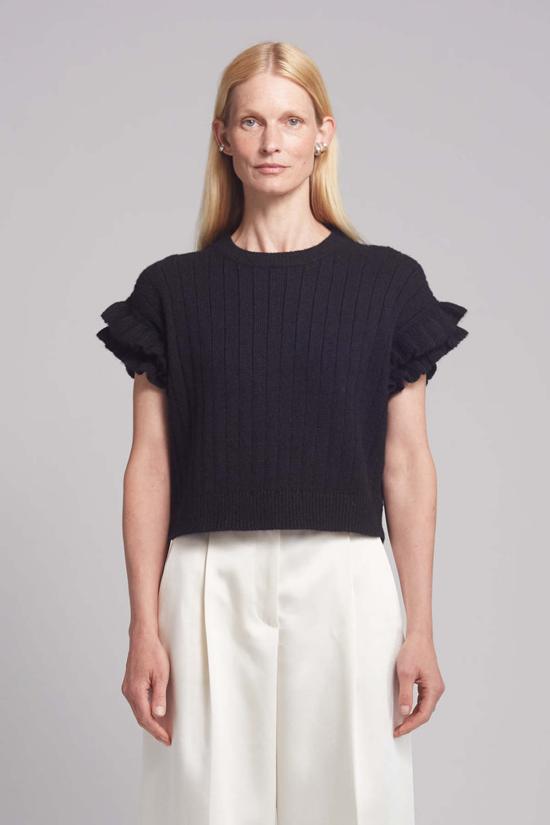  일레븐 식스 민소매 티셔츠 타냐 러플 탱크