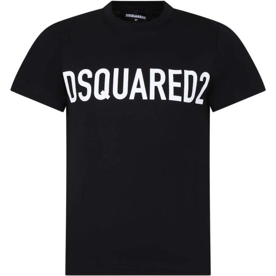  [키즈] 디스퀘어드2 트레이닝 상의 어린이용 Dsquared2 로고 티셔츠 (블랙)