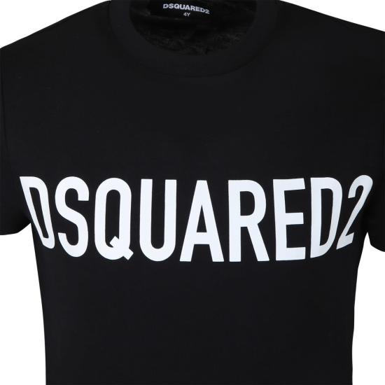  [키즈] 디스퀘어드2 트레이닝 상의 어린이용 Dsquared2 로고 티셔츠 (블랙) - DSQUARED2